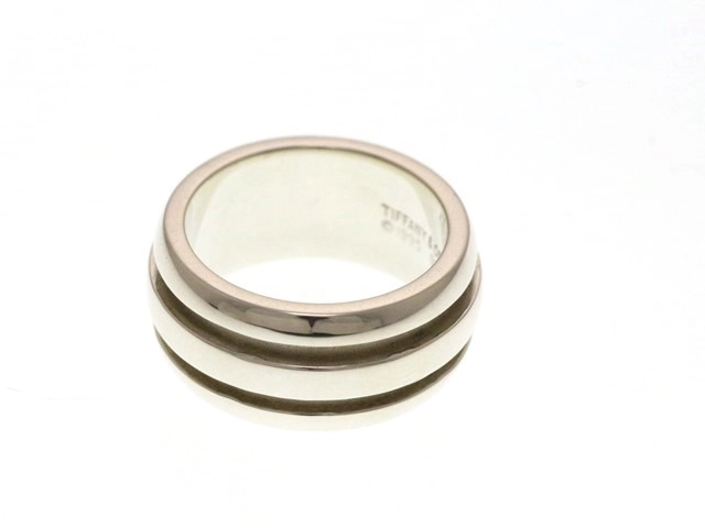TIFFANY&CO ティファニー ジュエリー 指輪 アトラス グルーブド ダブルライン リング 925 シルバー 9.8g【473】