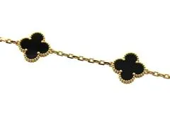Van Cleef & Arpels ヴァンクリーフ&アーペル ヴィンテージアルハンブラ ネックレス VCARA42700 K18YG/10Pオニキス 2025年正規品【472】SJ