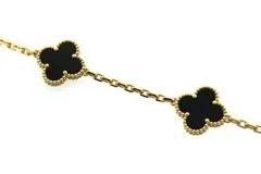 Van Cleef & Arpels ヴァンクリーフ&アーペル ヴィンテージアルハンブラ ネックレス VCARA42700 K18YG/10Pオニキス 2025年正規品【472】SJ