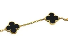 Van Cleef & Arpels ヴァンクリーフ&アーペル ヴィンテージアルハンブラ ネックレス VCARA42700 K18YG/10Pオニキス 2025年正規品【472】SJ