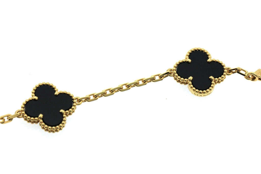 Van Cleef & Arpels ヴァンクリーフ&アーペル ヴィンテージアルハンブラ ネックレス VCARA42700 K18YG/10Pオニキス 2025年正規品【472】SJ
