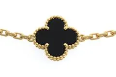 Van Cleef & Arpels ヴァンクリーフ&アーペル ヴィンテージアルハンブラ ネックレス VCARA42700 K18YG/10Pオニキス 2025年正規品【472】SJ