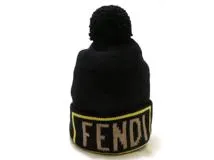 FENDI フェンディ　キャップ　ブラック／ホワイト　ウール　FXQ053　SJ【472】
