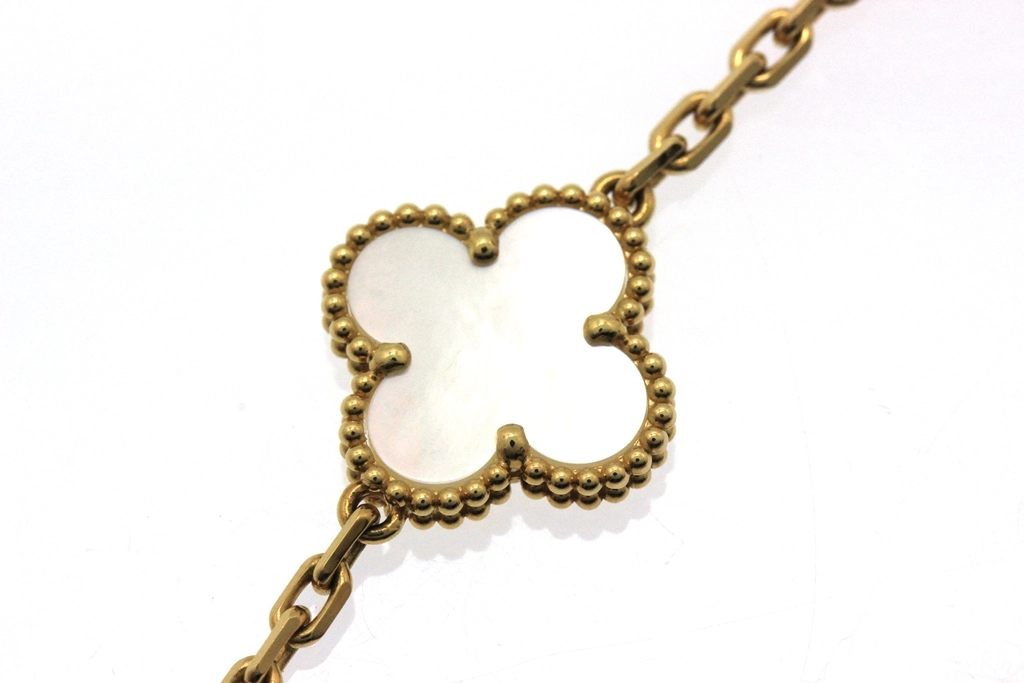 Van Cleef & Arpels ヴァンクリーフ&アーペル ヴィンテージアルハンブラ ネックレス 20モチーフ VCARA42100 K18YG/WMP 2025年正規品【472】SJ