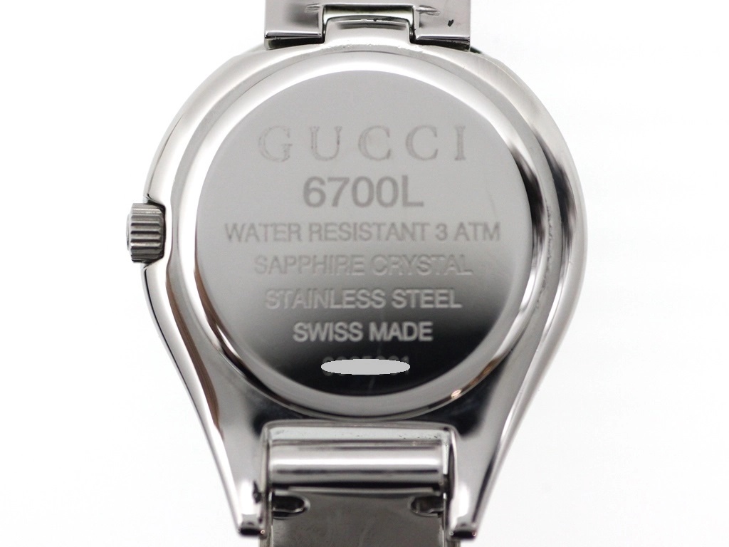 GUCCI グッチ 腕時計 YA067502 6700L ステンレス ブラック文字盤 クォーツ【472】EY