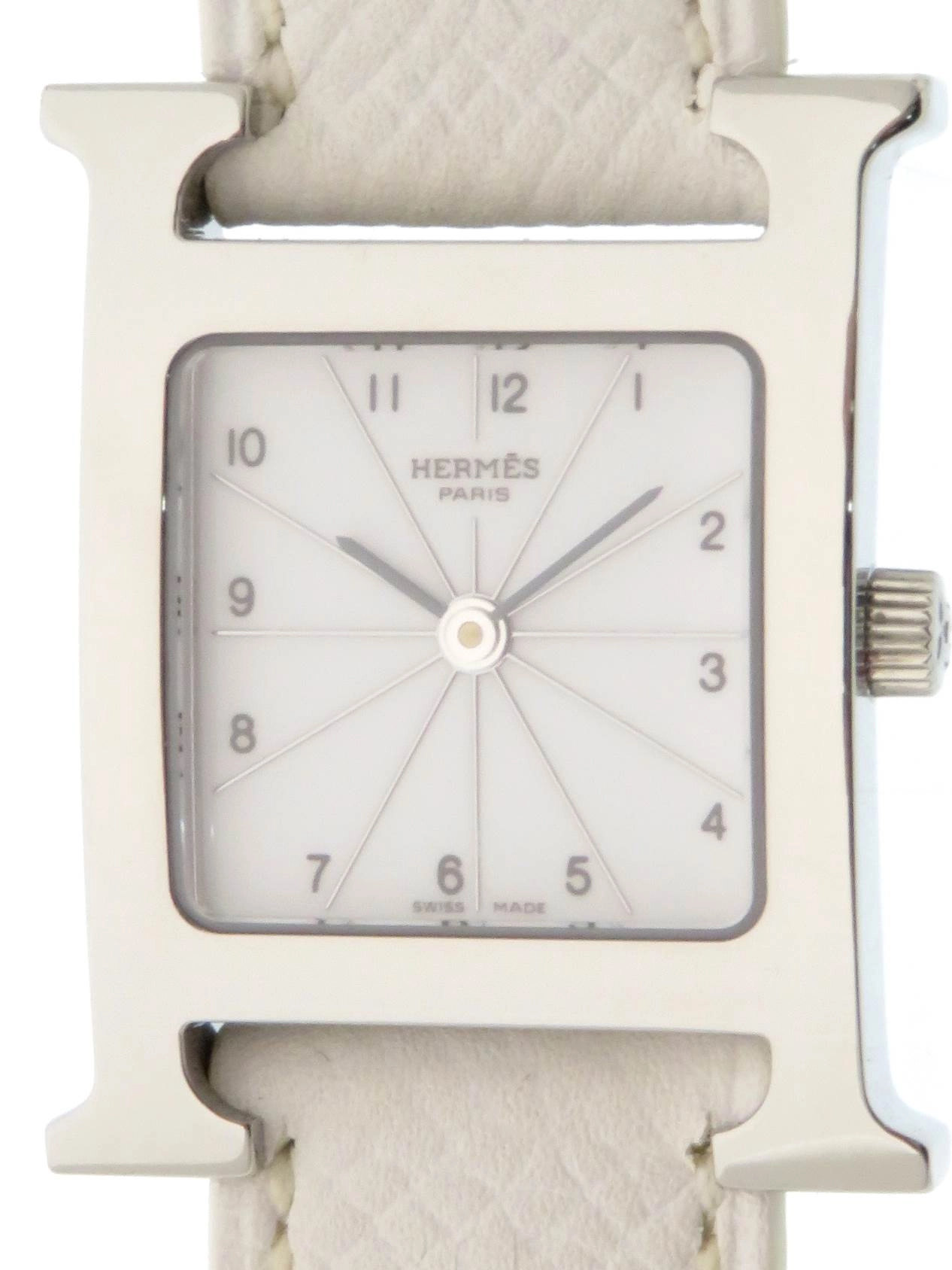HERMES エルメス HH1.210 Hウォッチ 腕時計 SS 革 レディース