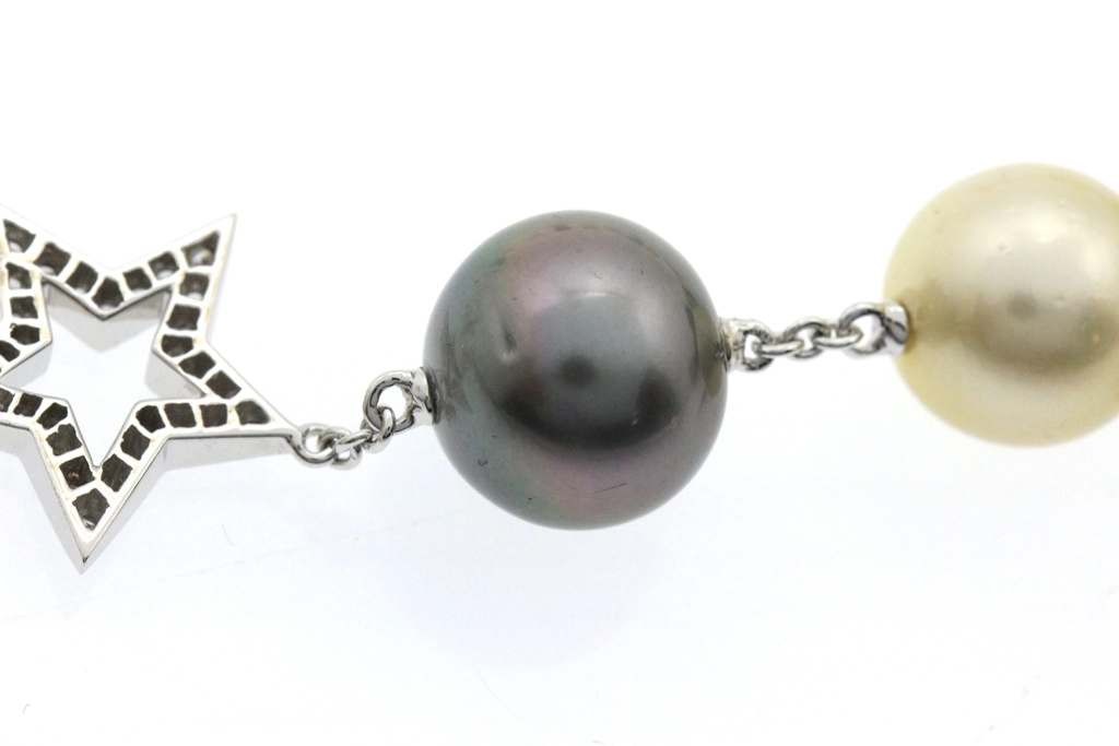 JEWELRY ノンブランドジュエリー ネックレス K18ホワイトゴールド  パール10.5～12ｍｍ/ダイヤモンド【472】SJ