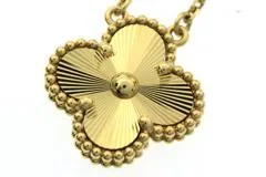 Van Cleef & Arpels ヴァンクリーフ&アーペル ヴィンテージ アルハンブラ ネックレス VCARP4KL00 K18イエローゴールド ギヨシェ 2023年正規品【472】SJ