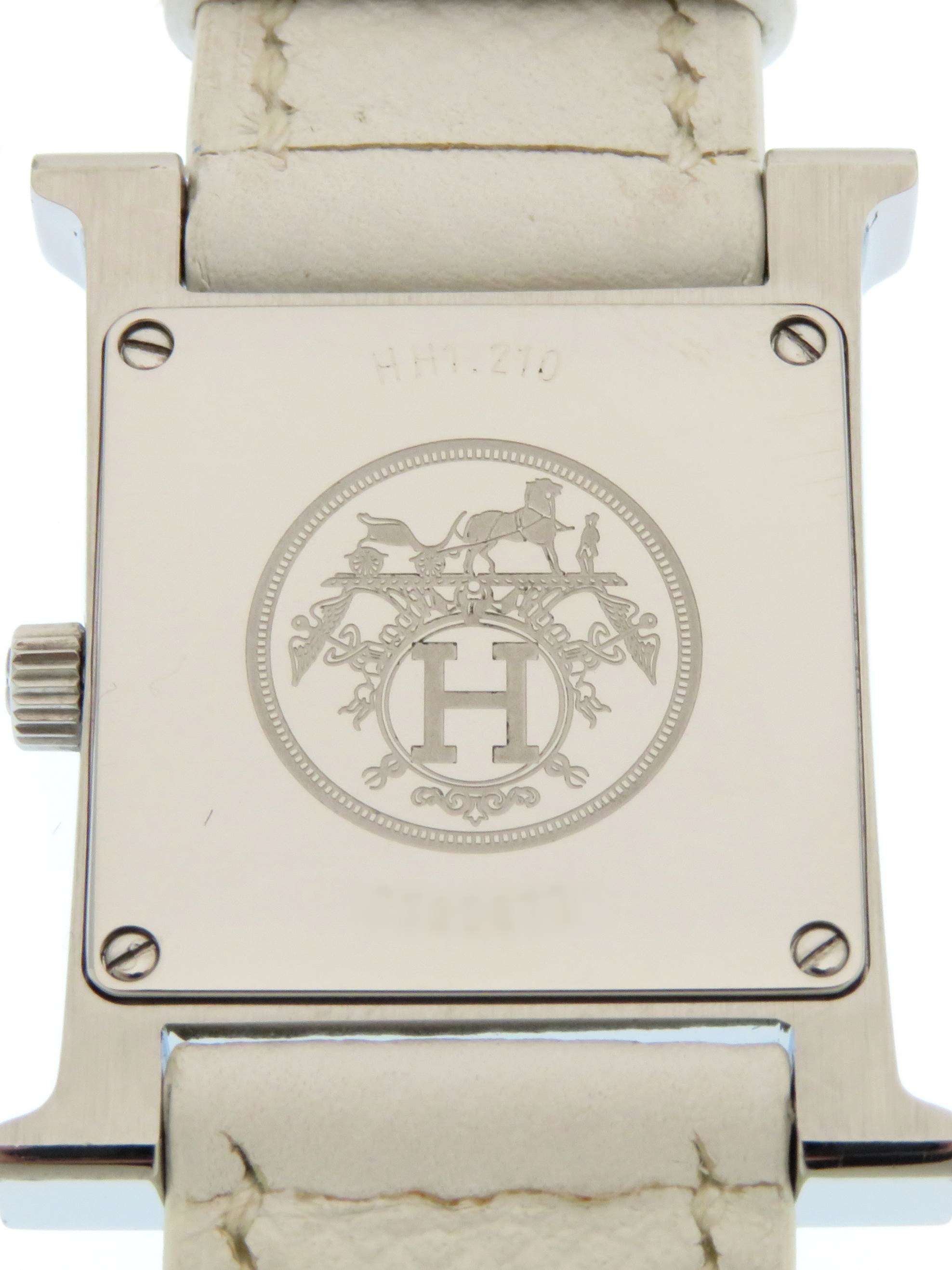 HERMES エルメス 時計 Hウォッチ HH1.210 ステンレススチール 革