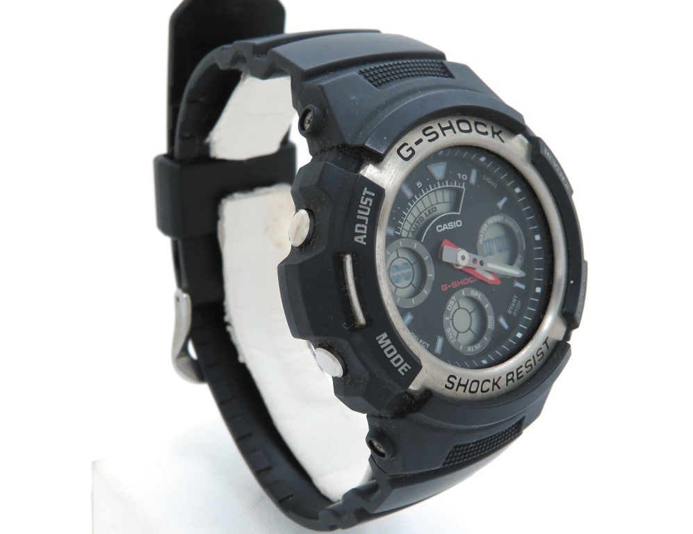 カシオ 腕時計 G-SHOCK AW-590 アナデジ 黒 USED - 2
