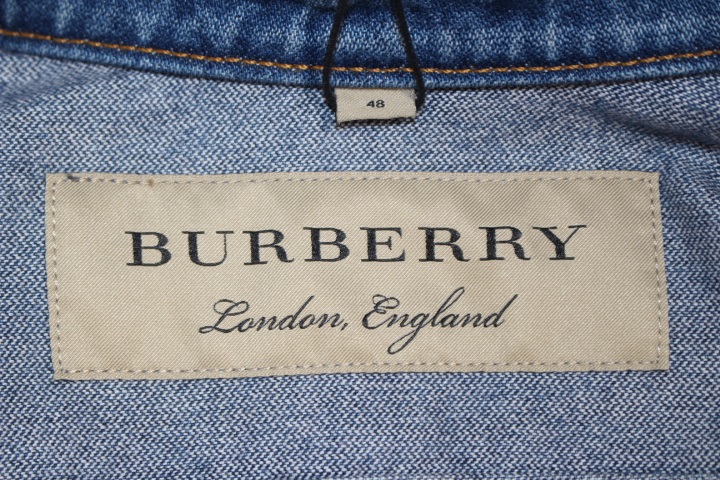美品本物バーバリーBurberry上質コットンデニムジャケット♫40サイズ BURBERRY バーバリー デニムジャケット ジップアップブルゾン