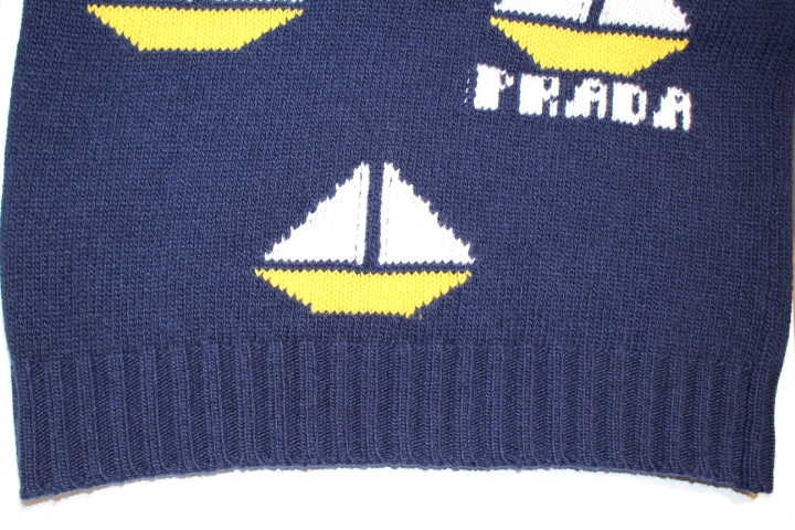 PRADA プラダ ニット レディース36 ネイビー カシミヤ ウール