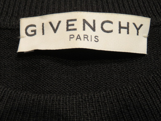 GIVENCHY ジバンシィ ニット セーター メンズ S ブラック ロゴ ウール