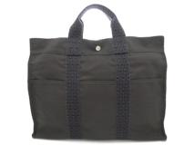 HERMES エルメス エールライントートMM トートバッグ グレー ナイロン 【473】