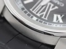 Cartier カルティエ 腕時計 2010年正規品 カリブル ドゥ カルティエ W7100014 スティール/アリゲーターベルト ブラック文字盤 自動巻き【471】