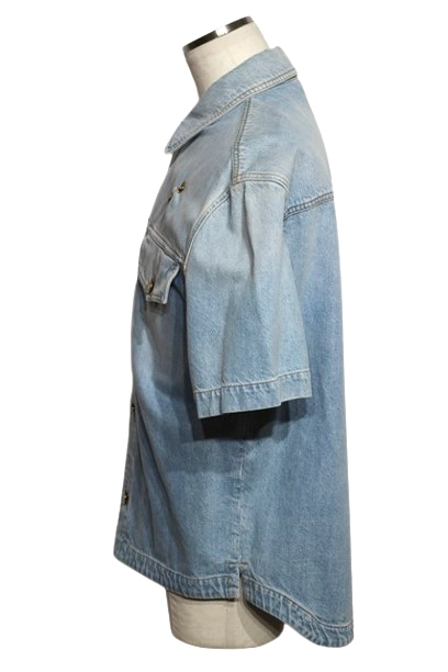 LOUIS VUITTON ルイ・ヴィトン 衣類 デニム半袖シャツ メンズS ブルー コットン 1A8XAD (2120500251097) 【200】