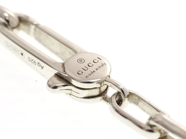 GUCCI グッチ インターロッキングG ブレスレット 925 シルバー #17 11.8g【473】