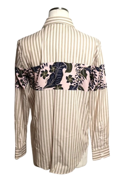 LOUIS VUITTON ルイヴィトン 衣類 ストライプシャツ メンズXS ベージュ/ピンク コットン RM181M FFS HES21W