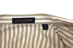 LOUIS VUITTON ルイヴィトン 衣類 ストライプシャツ メンズXS ベージュ/ピンク コットン RM181M FFS HES21W