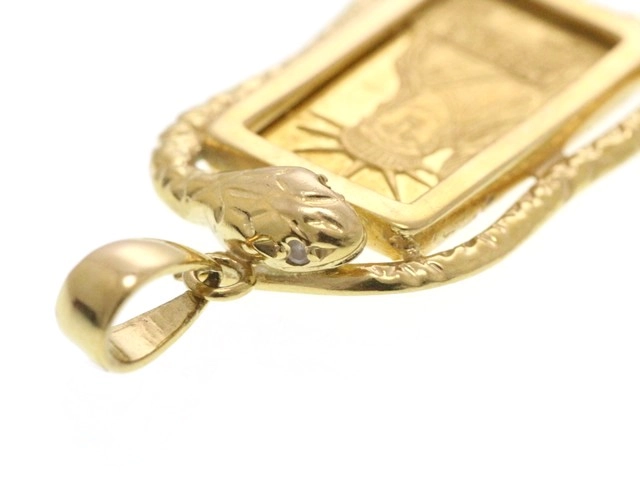 JEWELRY ノンブランド ペンダントトップ 自由の女神 リバティインゴット ペンダント K24 K18 3.1g【473】
