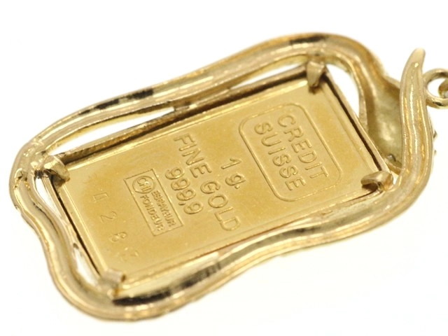 JEWELRY ノンブランド ペンダントトップ 自由の女神 リバティインゴット ペンダント K24 K18 3.1g【473】