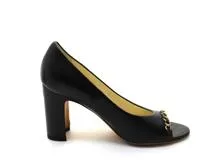 CHANEL シャネル　フリル　パンプス　38 ベージュ　上品 シャネル CHANEL パンプス スエード ベージュ ブラック 35.5