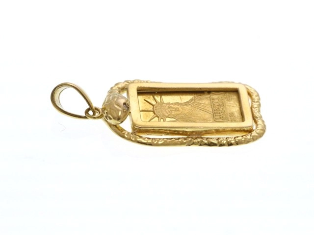 JEWELRY ノンブランド ペンダントトップ 自由の女神 リバティインゴット ペンダント K24 K18 3.1g【473】