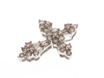 JEWELRY ノンブランド ジュエリー クロス ペンダント トップ K18 ホワイトゴールド ダイヤモンド 0.48カラット 1.6g【473】