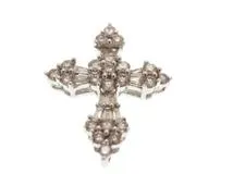 JEWELRY ノンブランド ジュエリー クロス ペンダント トップ K18 ホワイトゴールド ダイヤモンド 0.48カラット 1.6g【473】