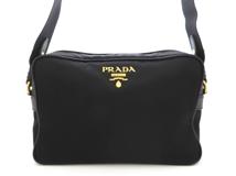 PRADA プラダ ショルダーバッグ ナイロン カーフ ブラック【473】