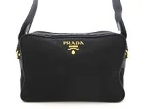 PRADA プラダ ショルダーバッグ ナイロン カーフ ブラック【473】