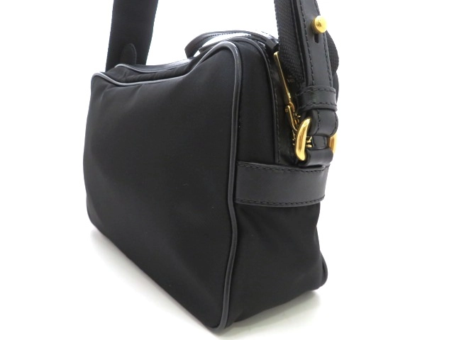 PRADA プラダ ショルダーバッグ ナイロン カーフ ブラック【473】