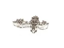 JEWELRY ノンブランド ジュエリー クロス ペンダント トップ K18 ホワイトゴールド ダイヤモンド 0.48カラット 1.6g【473】