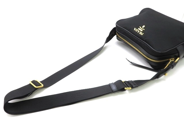 PRADA プラダ ショルダーバッグ ナイロン カーフ ブラック【473】