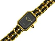 CHANEL シャネル プルミエールL GP×革 クォーツ H0001