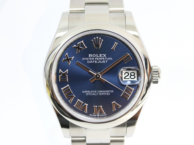 2022年２月国内正規品 ROLEX ロレックス 278240 デイトジャスト SS ステンレス レディース 時計 自動巻き ブルー文字盤  ローマ数字【472】