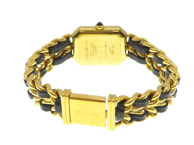 CHANEL シャネル プルミエールL GP×革 クォーツ H0001