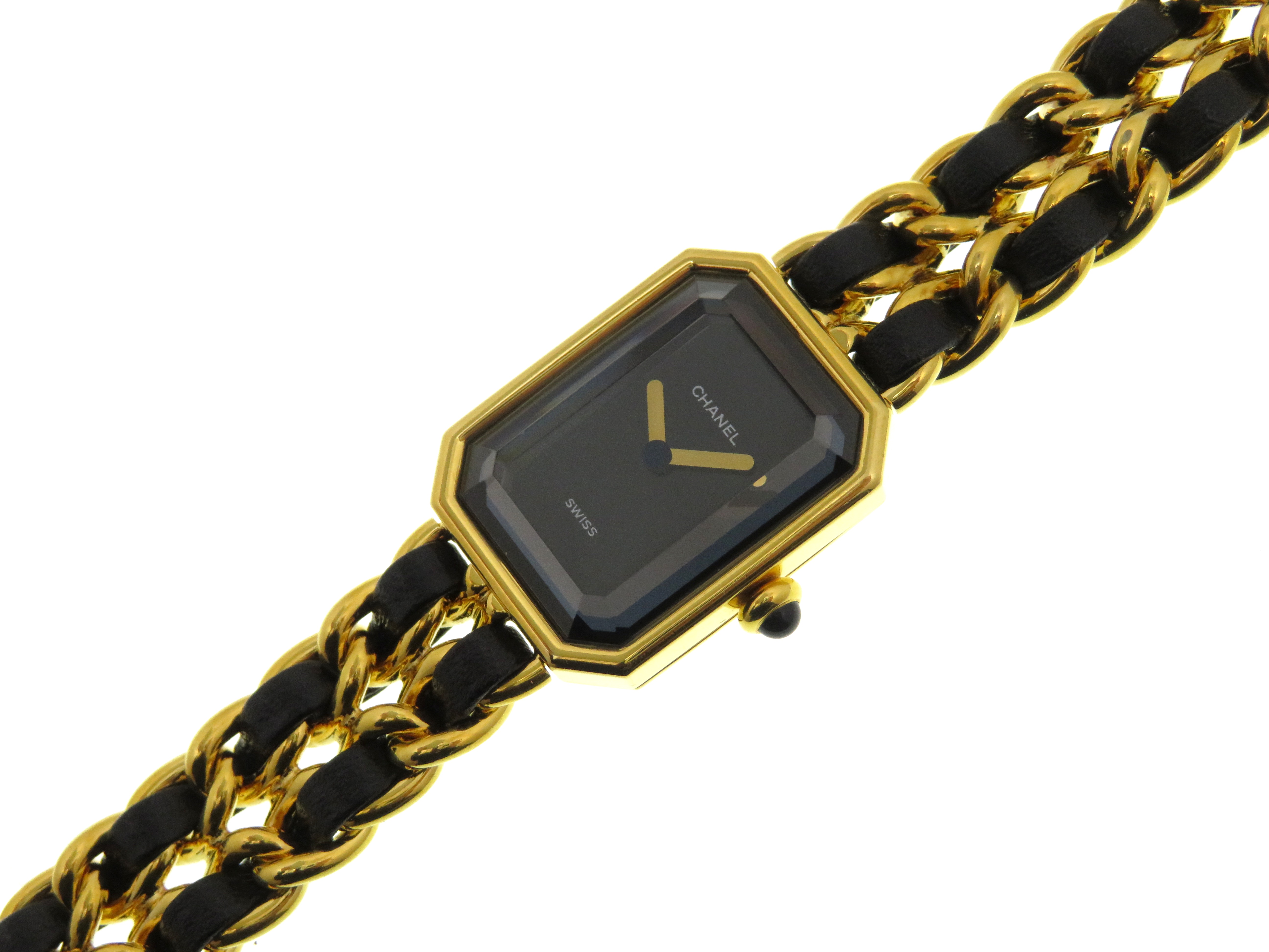 CHANEL シャネル プルミエールXL GP×革 クォーツ H0001