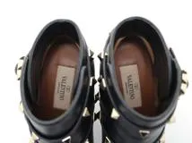 VALENTINO バレンチノ 靴 ロックスタッズアンクルブーツ レディース37(約23.5cm) ブラック 革 DZ710 2 (2148103863707) 【200】