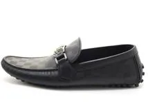 LOUIS VUITTON ルイ・ヴィトン 靴 ホッケンハイムローファー メンズ7ハーフ(約26cm) ブラック レザー 1AD685 (2120500251400) 【200】