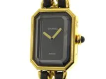 CHANEL シャネル プルミエールS GP×革 クォーツ H0001