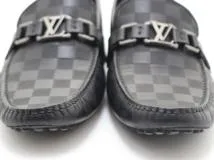 LOUIS VUITTON ルイ・ヴィトン 靴 ホッケンハイムローファー メンズ7ハーフ(約26cm) ブラック レザー 1AD685 (2120500251400) 【200】