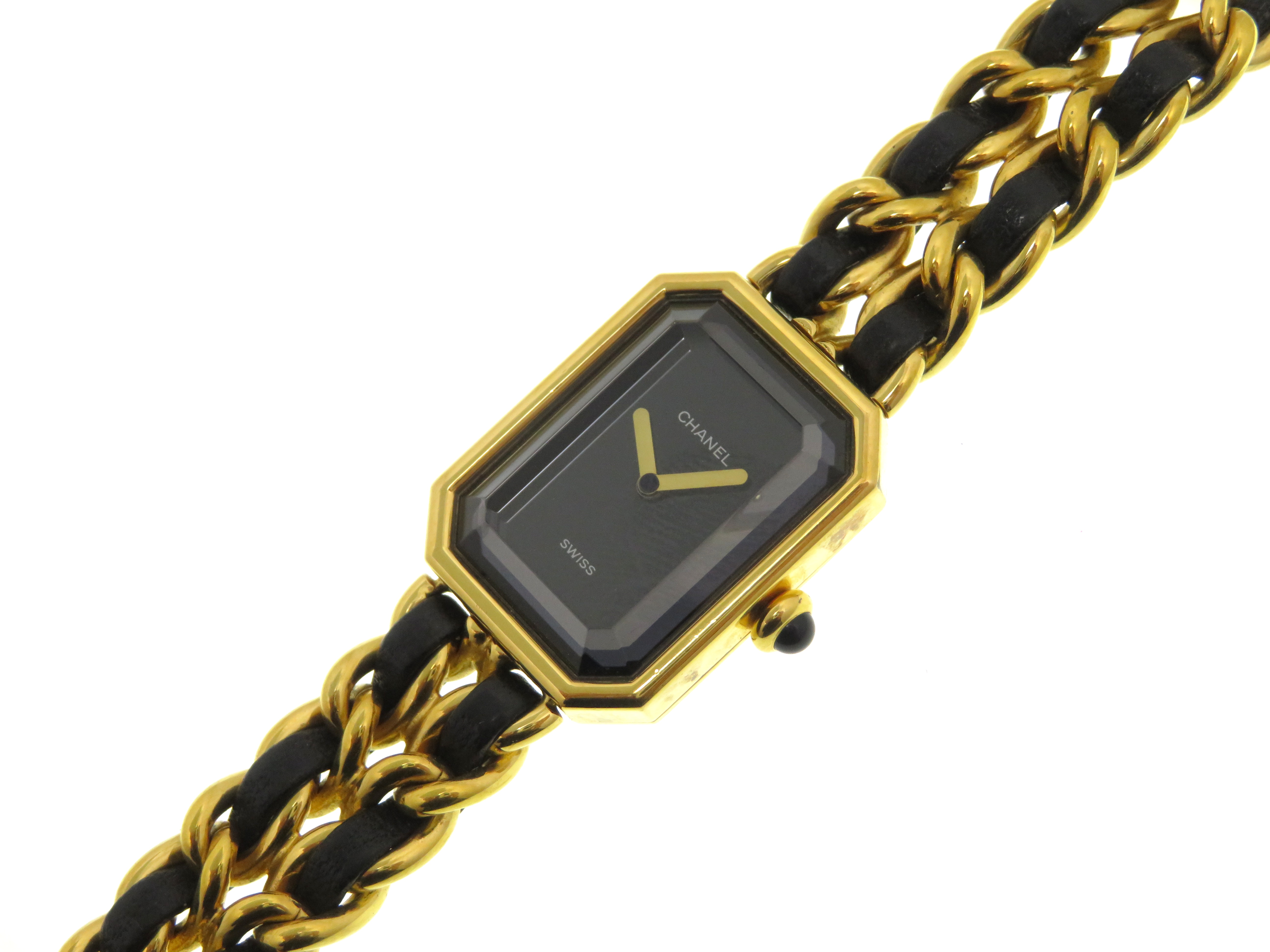 CHANEL シャネル プルミエールS GP×革 クォーツ H0001