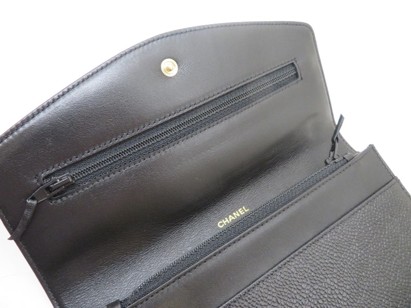 CHANEL シャネル 長財布 ココマークZIP長財布 ブラック/ゴールド CHANEL シャネル 長財布 ココマークZIP長財布 ブラック/ゴールド