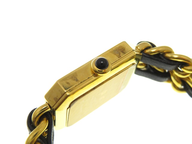 CHANEL シャネル プルミエールS GP×革 クォーツ H0001