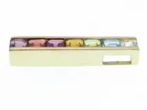 JEWELRY ノンブランドジュエリー ペンダントトップ バー マルチカラーストーン K18YG マルチ1.00ct 2.8g【436】