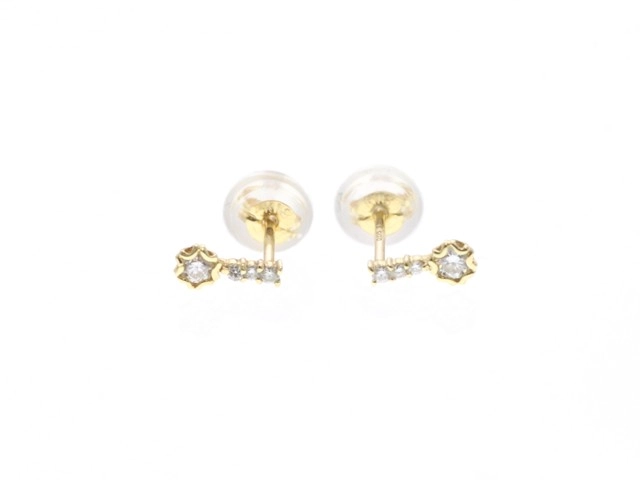 JEWELRY ノンブランド ジュエリー ピアス K18イエローゴールド ダイヤモンド 0.5g【473】