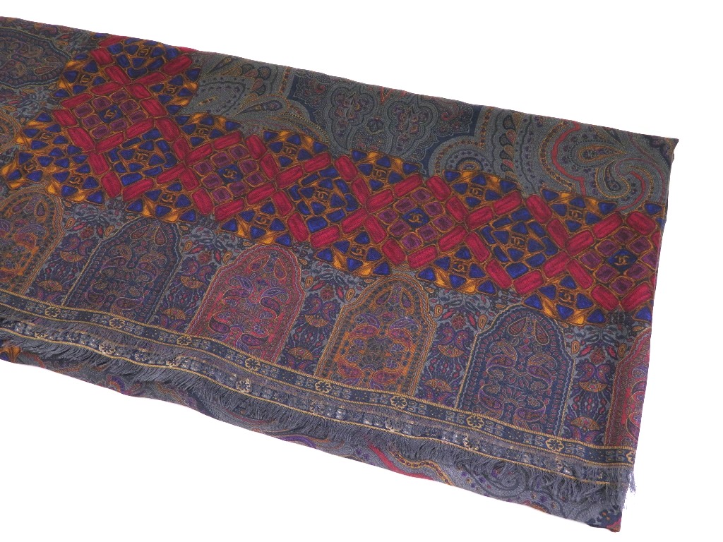 CHANEL シャネル ショール ストール カシミア シルク ペイズリー