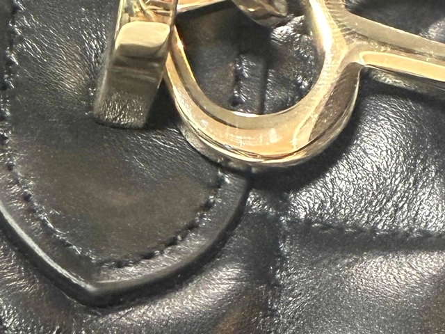 Dior　ディオール　マクロカナージュ　トゥジュールバッグラージ　ブラック／ＧＰ　カーフ　トートバッグ【431】2147100587982