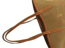 PRADA　プラダ　トートバッグ　カーキ　ブラウン　キャンバス　レザー【431】2148103798726